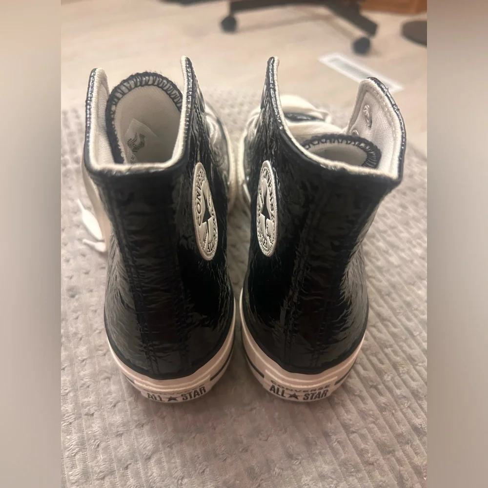 All Star Convers High Top Sneaker in Black with Egret Accents